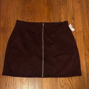 Maurices Deep Burgundy Mini Skirt with Zipper  B